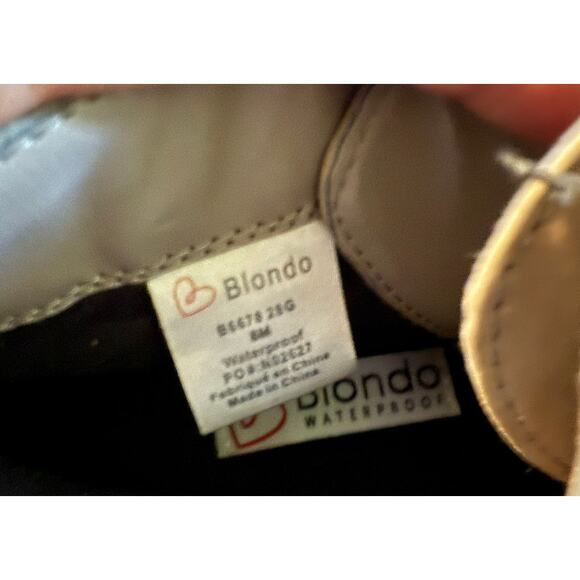 Blondo 8 Rachelle Waterproof Brown Leather STUDDED Combat Boots Taupe Brown - Picture 7 of 8